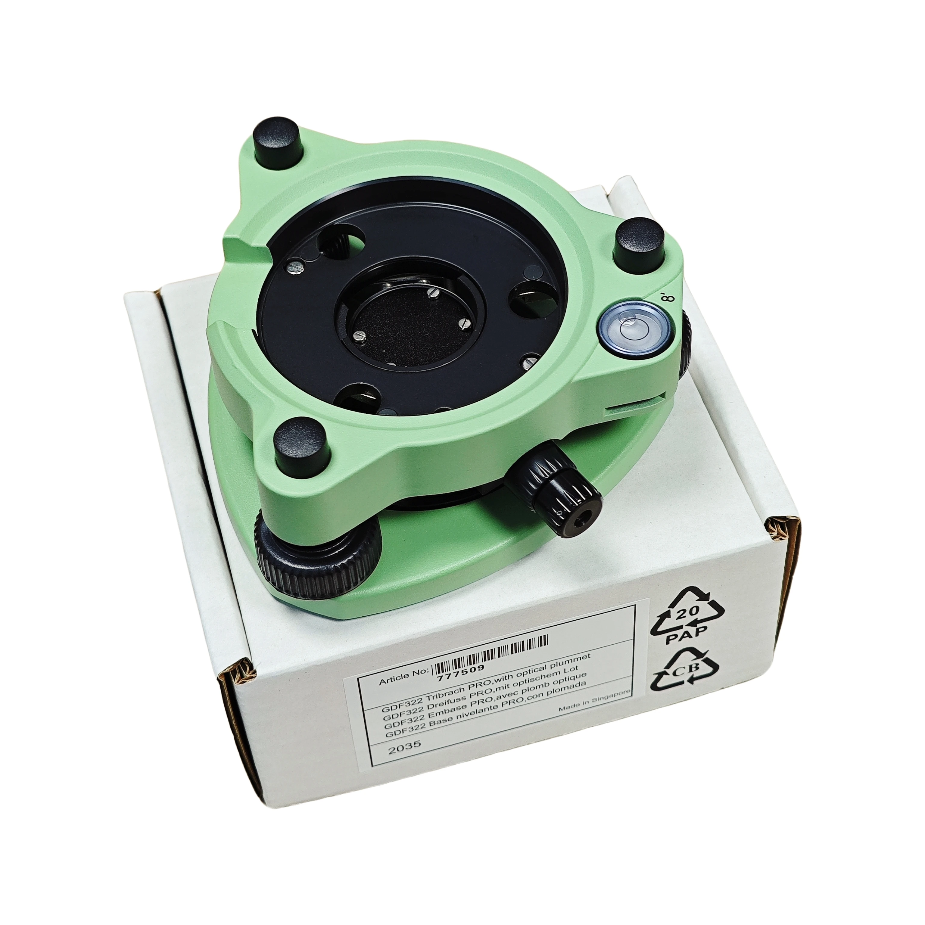 GDF322 High Accurate Tribrach with Optical Plummet & 8' Bubble Level for Leica Geosystems Total Station Survey Instrument Base