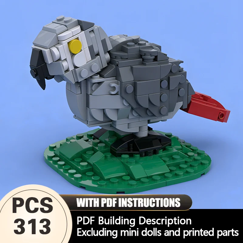 

Creators Animal Series Model MOC Building Bricks African Grey Parrot Modular Technology Gifts Holiday Assemble Children Toy Suit