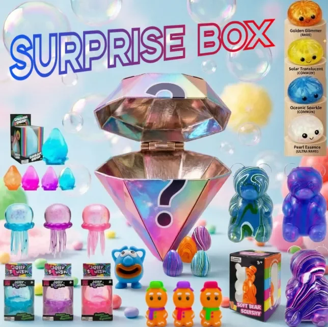 

Surprise Blind Box Squishy Toys - Assorted Fidget Sensory Pack, Ideal Stress Relief Gift for Birthdays, Christmas & Party Favors, Fun Collectible Mystery Box for Kids