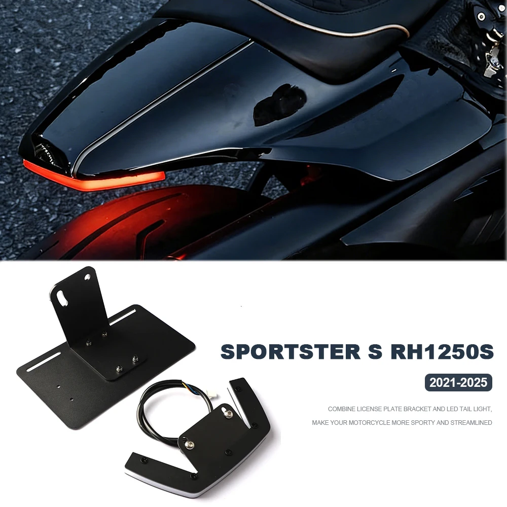 

Motorcycle LED Turn Signals Fender Eliminator Kit License Plate Bracket For Sportster S RH1250S 1250 2021-2022 2023 2024 2025