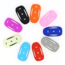 Silicone Key Cover Remote Fob Pocket for Tesla Model S Silicon Key Covers Case Holder 75D 90D P100D Keychain Styling