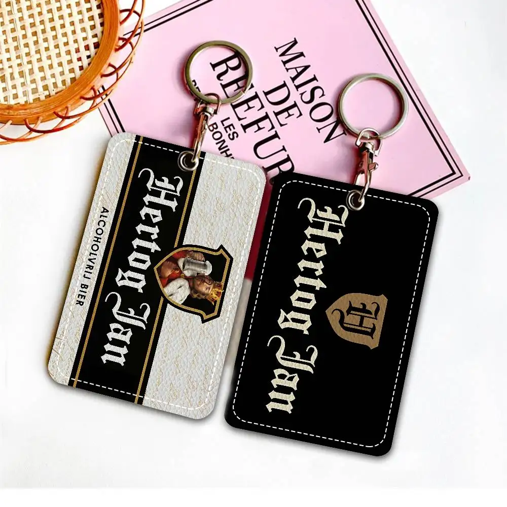 

H-Hertog Jan Card Holders Student ID Card Protective Cover Cases Student Campus Access Cards Key Chain Anti-lost