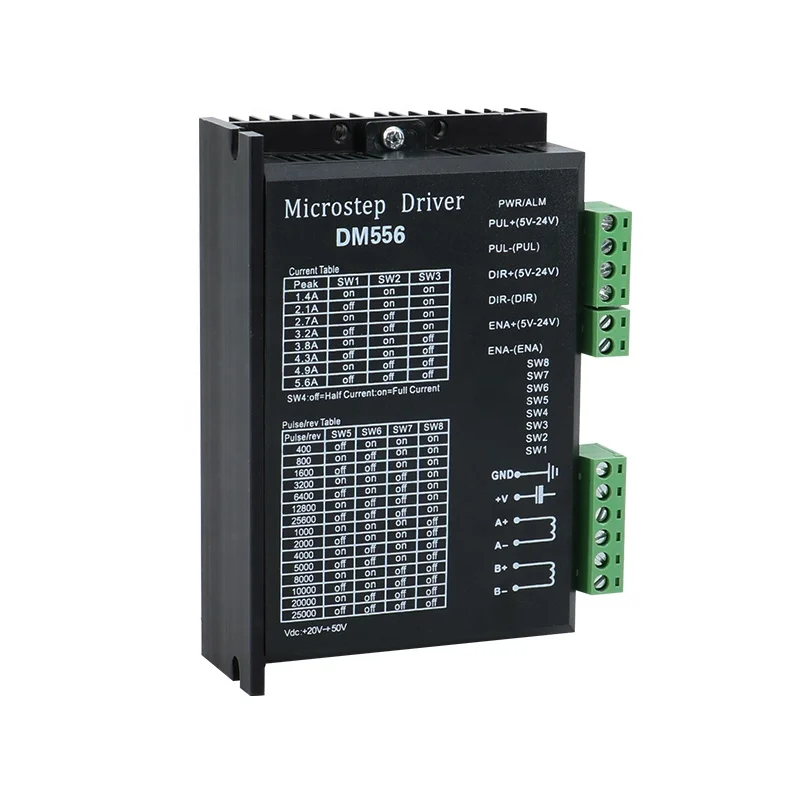 

HLTNC малошумящий двухфазный цифровой шаговый драйвер Драйвер двигателя постоянного тока DM556 для двигателя Nema23 57, для фрезерного станка с ЧПУ