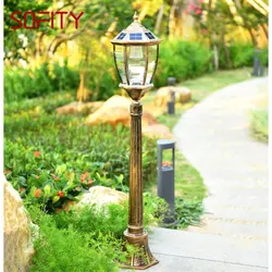 SOFITY Retro Outdoor Lawn Lights Solar Jardim Lâmpada LED impermeável Home decorativa para Path Courtyard