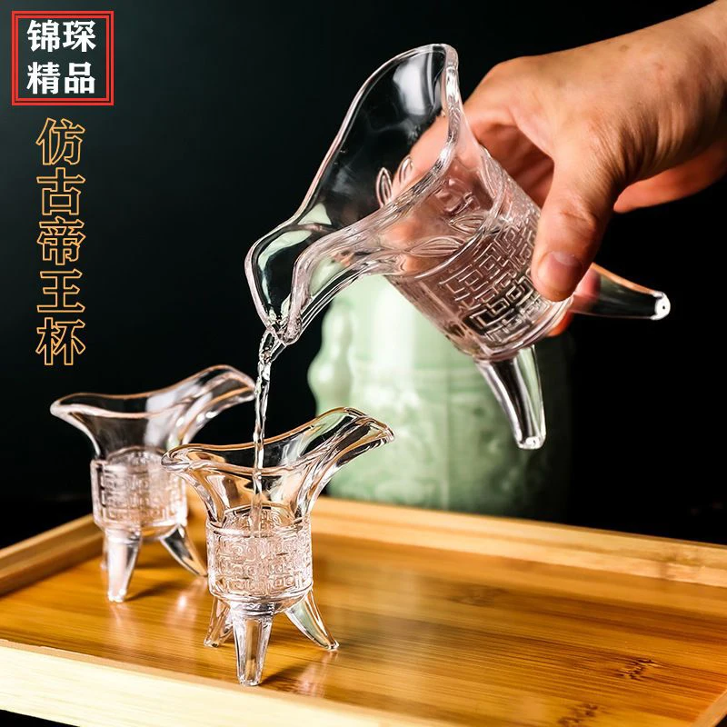 10/20/30/100ml Gift Cocktail China Emperor Vintage Champagne Glass Transparent Glasses Drinking Wine Goblet Cup Luxury Glassware