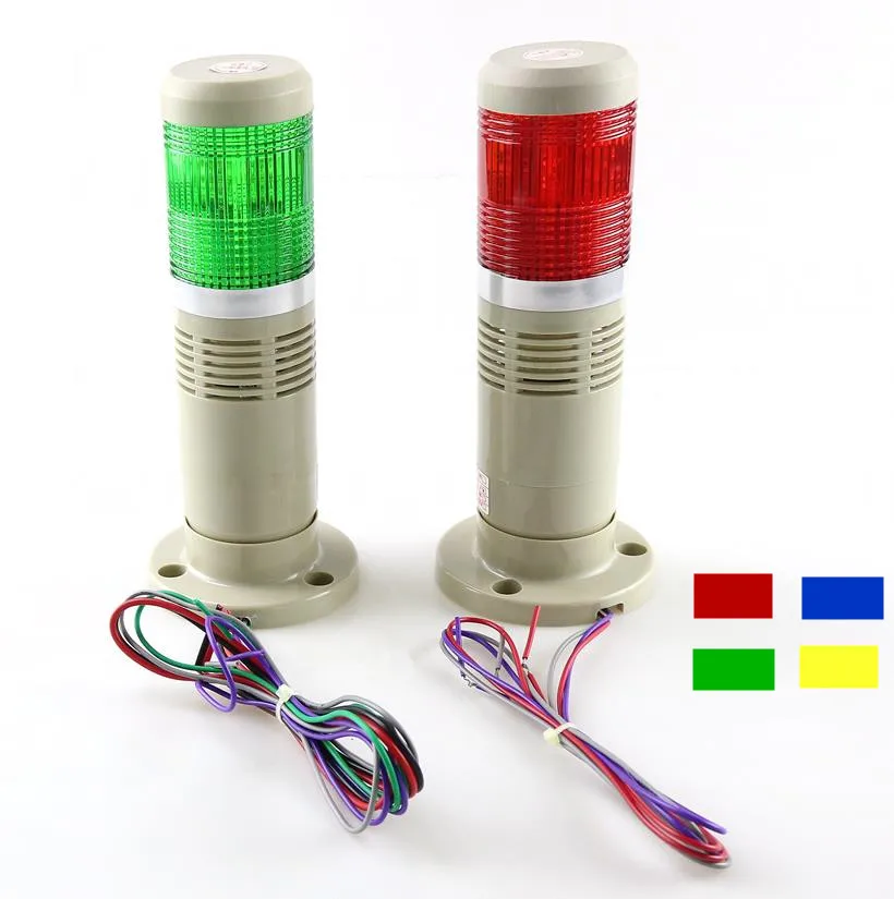 

LED Industrial red Yellow blue green Signal Tower Warning Lamp Stack Light Alarm Apparatus With voice 12V 24V 110V 220V 180mm