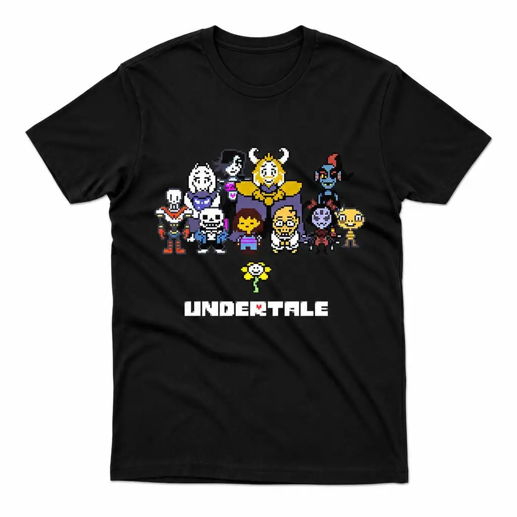 Undertale Sans Frisk T Shirts Casual Tees Short Sleeve Round Collar T-Shirt Pure Cotton Tops