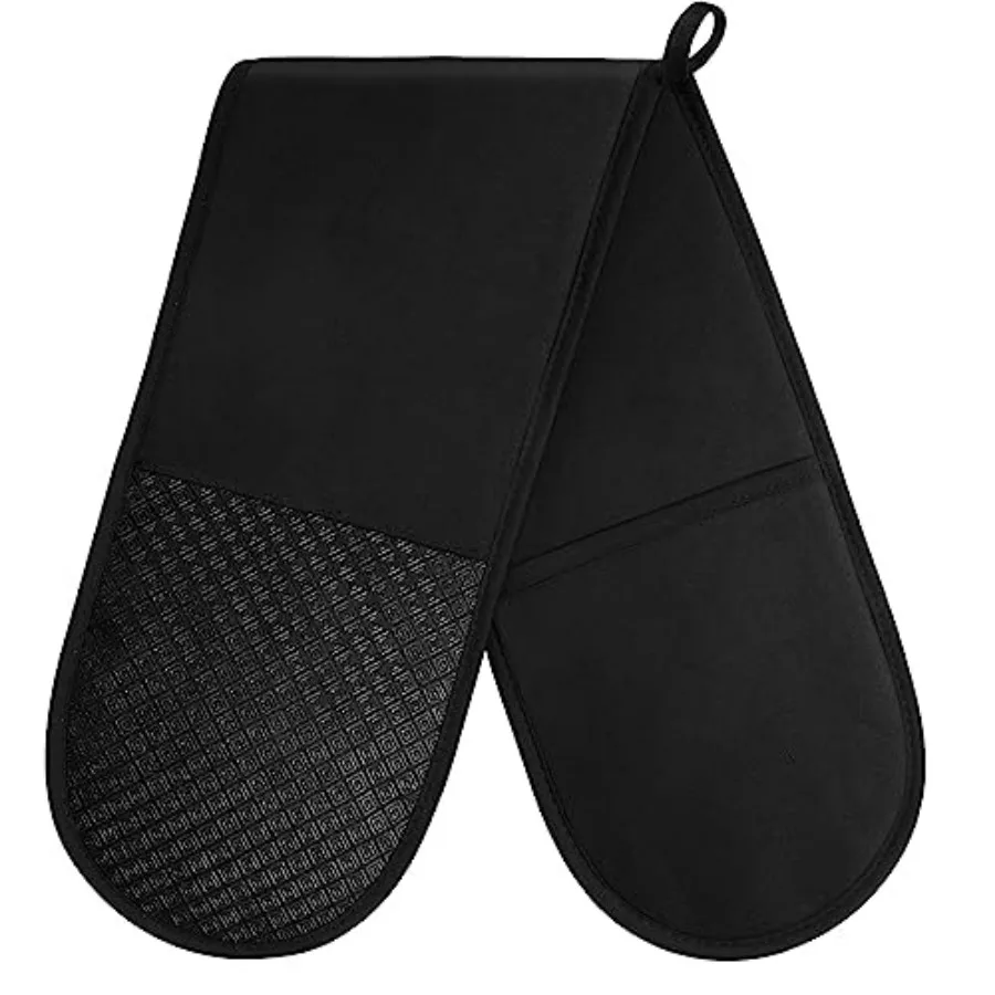

Double Oven Mitts, 250°C/482°F Heat Resistant BBQ Mittens with Ropes, Silicone Non-Slip Design Kitchen Mittens, Cooking Glove T