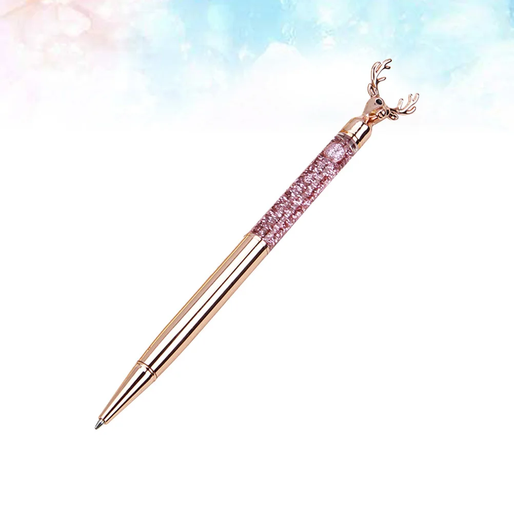 Reindeer Pattern Ballpoint Pens Metal Body Smooth Writing Wear-Resistant Creative Stationery For School Office Study Use