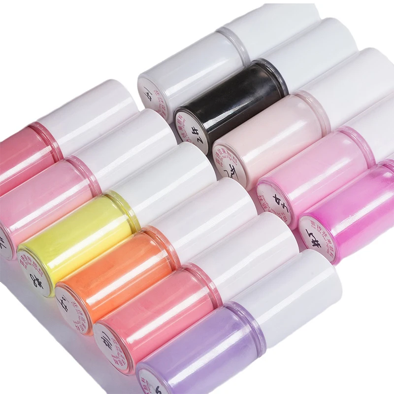 10g Milky White Jelly Ombre Gradation Nail Powder Pink Nude Thermal Color Nail Art Pigment Dust Decoartion Manicure Design