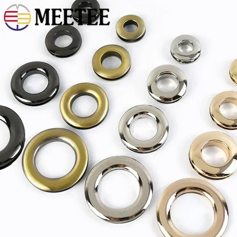 Meetee 4/10Pcs 10-25mm High-quality Metal Bag Buckles Eyelet Screw Grommet Die Casting O Ring Eyelets DIY Sewing Accessories