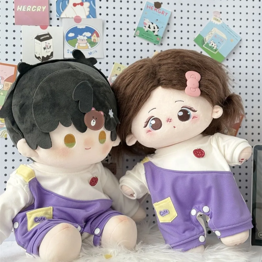 ตุ๊กตาผ้าฝ้ายขนาด 40 ซม. ชุดเดรสแบบยืนพร้อมเข็มขัดและกางเกง