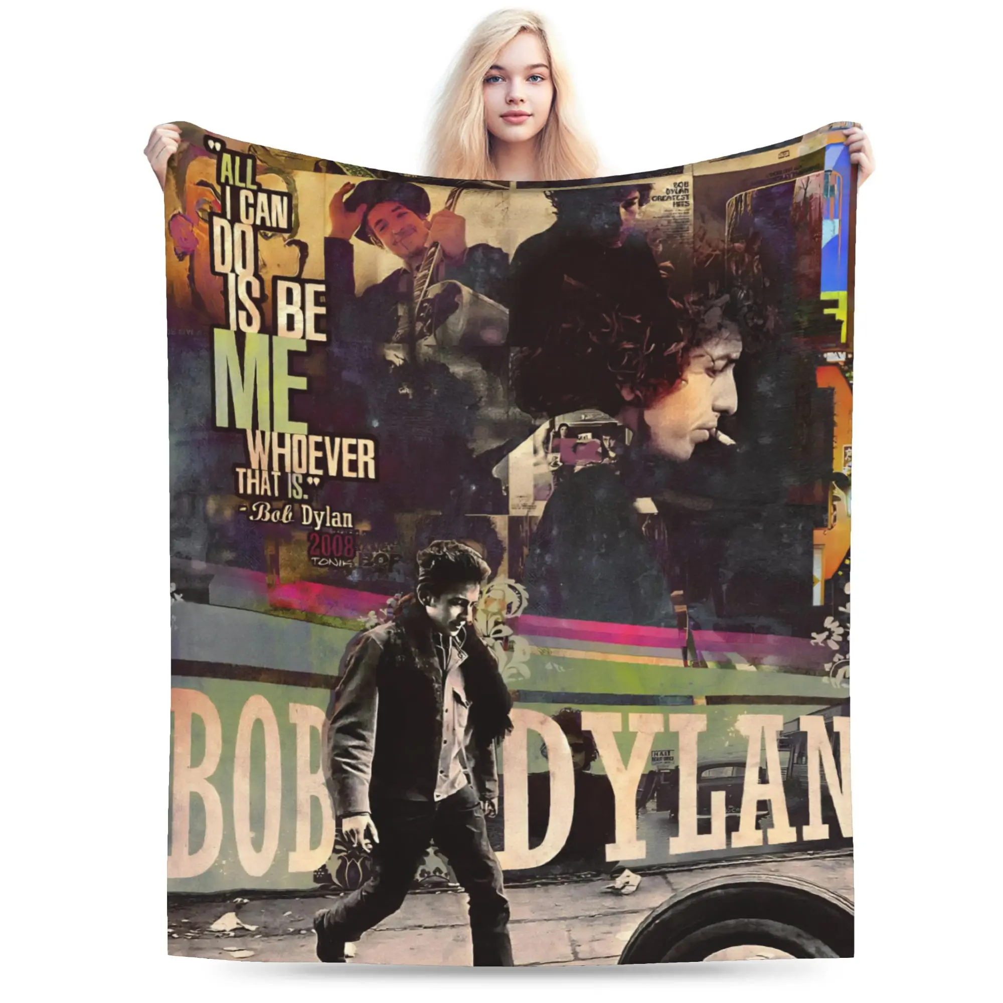 Bob Dylan Singer Blanket Multiple Sizes Cozy and Lightweight  Throw Blankets for Couch Sofa and Bed