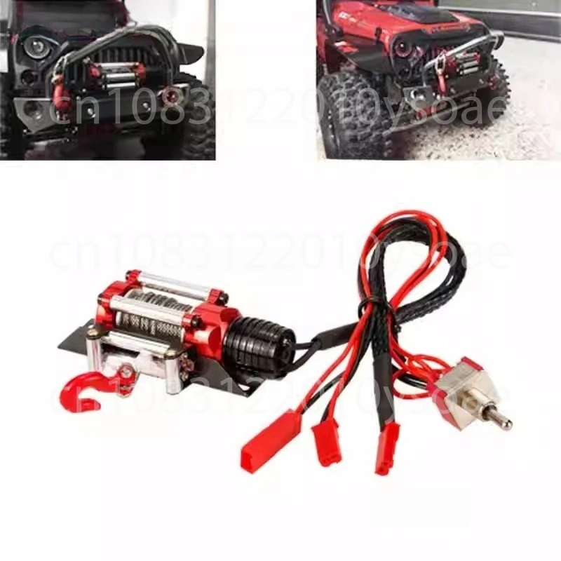 1/10 Scale Rock Crawler Metal Winch TRX4l SCX10 RC4WD D90 Electric Winch Steel Cable