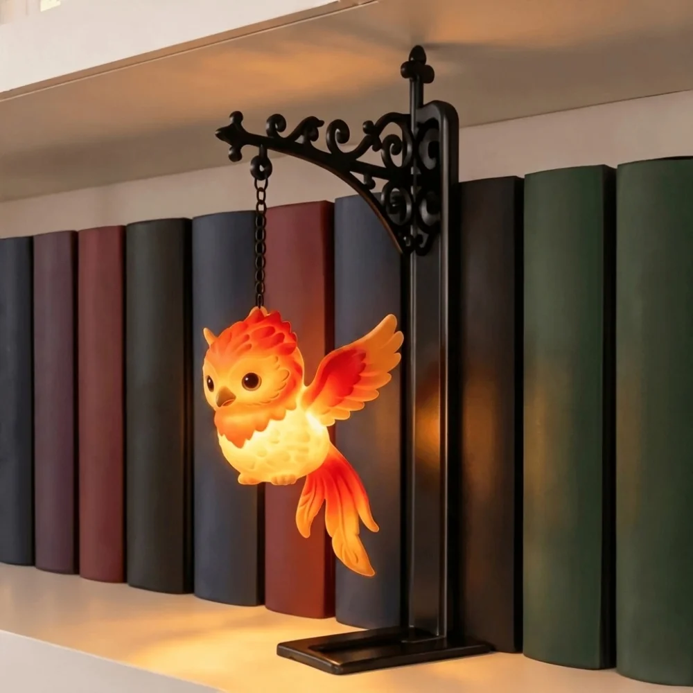 Vintage Owl Bookshelf Lamp Wrought Iron Fantasy Bookend Shelf Lamp Deer Bird Cartoon Library Lantern Reading Room