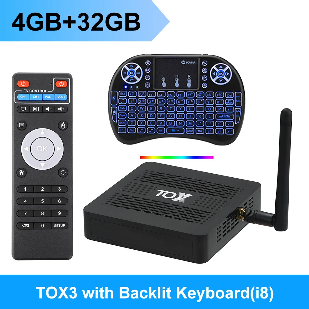 TOX3 Smart TV Box Android 11 4GB 32GB with Amlogic S905X4 2T2R