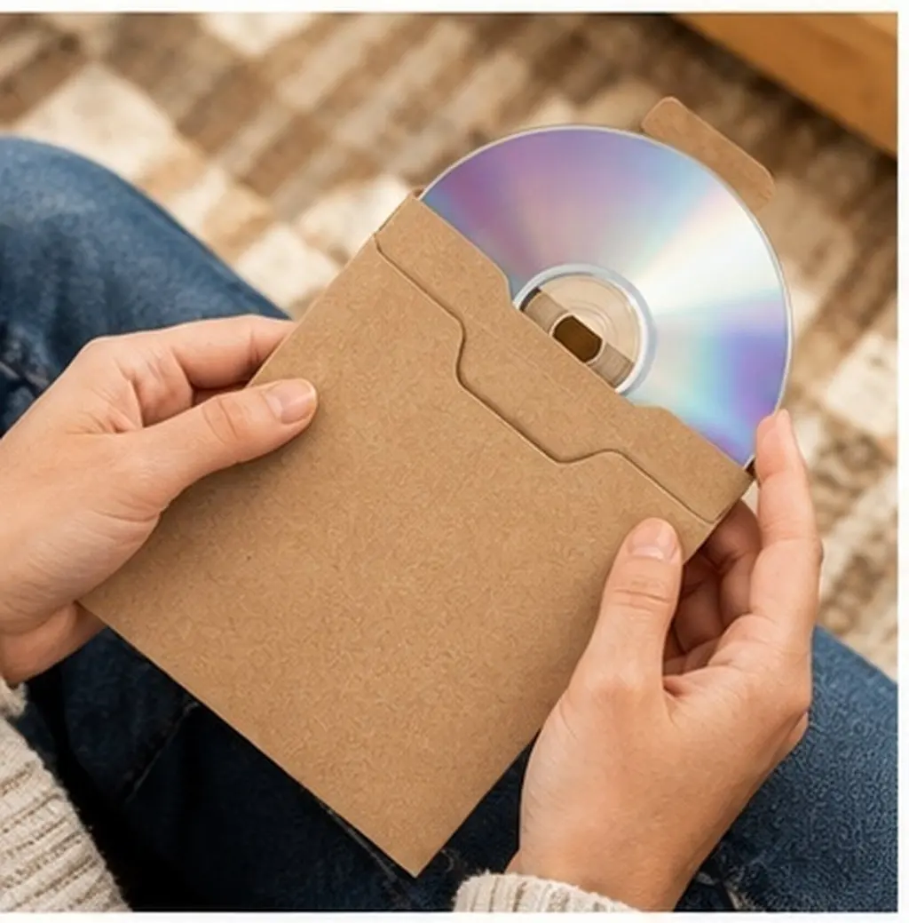 25Pcs Kraft Cd Pockets Household Covers Multi-Function Sealing Bags Portable Cd Envelopes for Storage Music Films