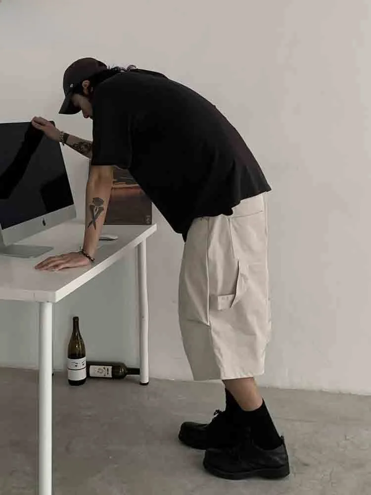 

American Retro Blade Seven-Foot Pants Men's Summer Casual Loose Workwear orts Youthful Vitali Straight Leg Regular Thin