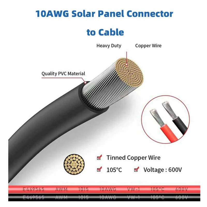 DT23 2pcs 1.5m 14AWG Solar Panel Cable with Connector for Dokio for ALLPOWERS Jackery Goal Zero Power Station