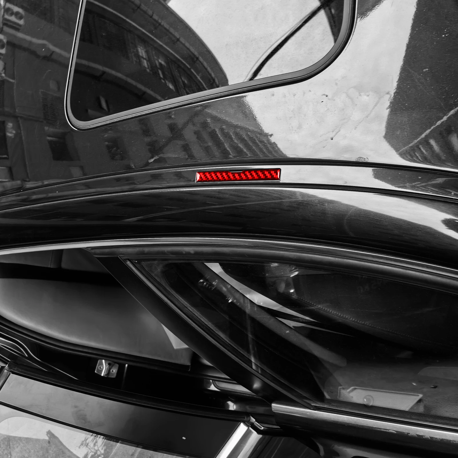 For BMW 3 Series E90 2005-2012 Car Roof Outside Panel  Trim Red Real Soft Carbon Fiber Interior Accessories Decoration Stickers