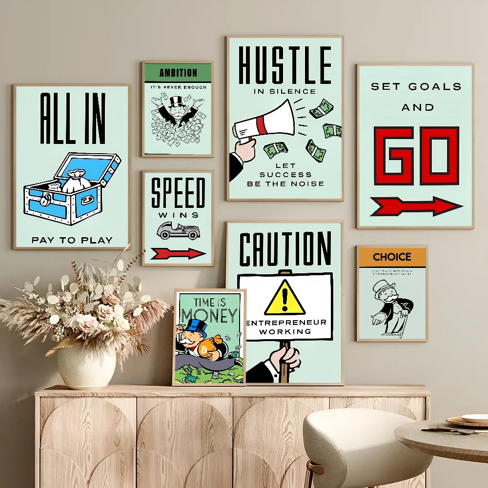 Monopoly Millionaire Dollar DIY Sticky Poster Fancy Wall Sticker For Living Room Bar Decoration Wall Decor