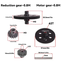 Para Wltoys 1/12 124006 12423 12427 12428 12429 RC coche piezas de mejora de Metal accesorios engranaje de Motor engranaje de reducción
