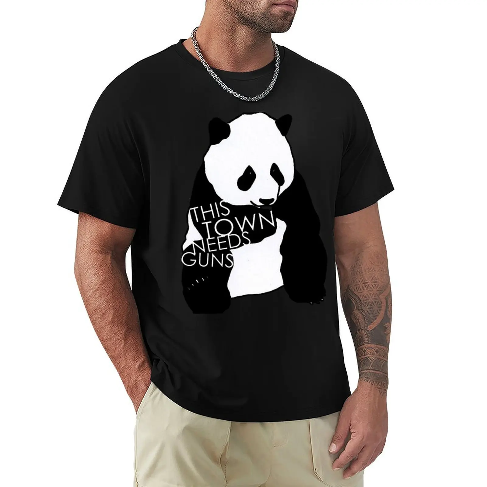 

This Town Needs Guns: Animals T-Shirt man t shirt cute clothes Men's cotton t-shirt