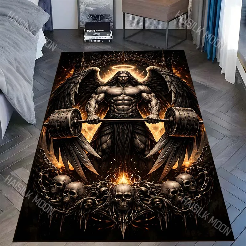 Muscular angel weightlifter Carpet for Living Room Bedroom Sofa Home Decor Rus Non-slip Floor Mat Luxury Gift Multiple sizes