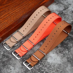 Ribbed Watch Strap Mostarda, robusto Nylon Militar Correias, Retro Braid Balístico Tecido Watch Band, 18mm, 19mm, 20mm, 22mm, Alta Qualidade