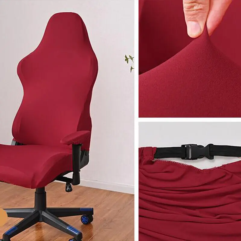 New Gaming Chair Slipcover Stretch Seat Chair Cover for Leather Computer Reclining Racing Ruffled Gamer Chair Protector