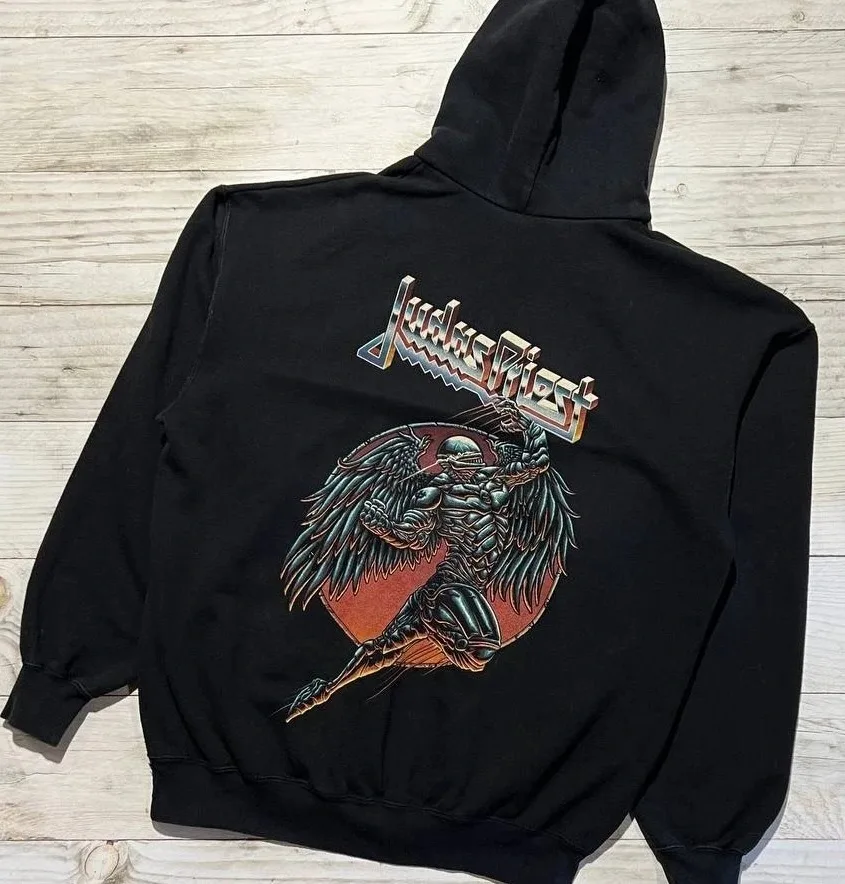 سويت شيرت Judas Priest ذو وجه كبير، سويت شيرت بقلنسوة من القطن الخالص للرجال والنساء في الخريف والشتاء #6