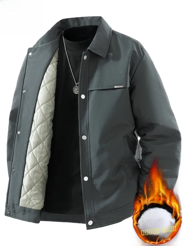 

Paul Men's Cotton Jaet Autumn Winter Thiened Loose Workwear Windproof Outerwear Faionable Casual Sle Stand Fit