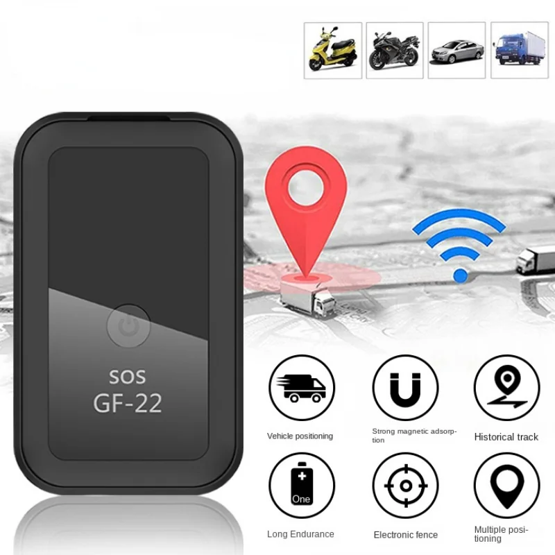 Новый персональный портативный мини-GPS-локатор GF22, автоматический прецизионный локатор против потери сигнализации для мотоцикла и автомобиля