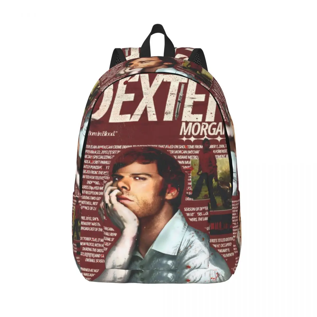 

Dexter Morgan Born In Blood Повседневный рюкзак для работы в средней школе на открытом воздухе Рюкзак для ТВ-шоу для мужчин и женщин Сумка на плечо для ноутбука и компьютера