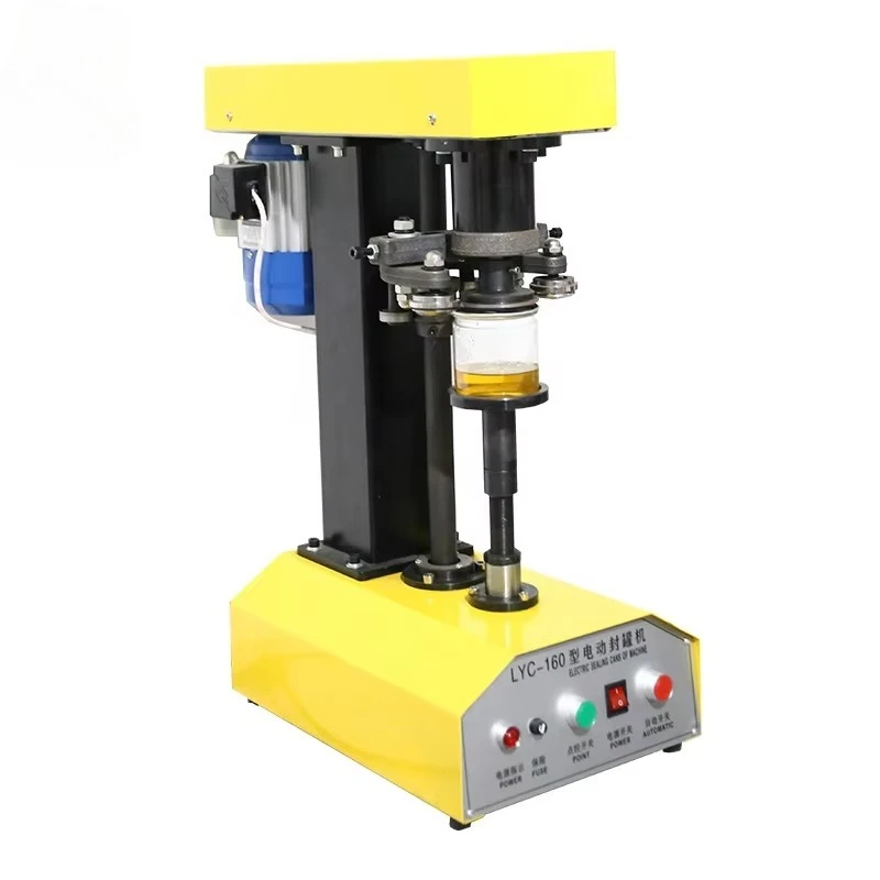 LYC-160 Factory Price Commercial Desktop Beer Beverage Drink Soda Electric Ring Pull Crown Can Sealer Sealing Machine for Sale