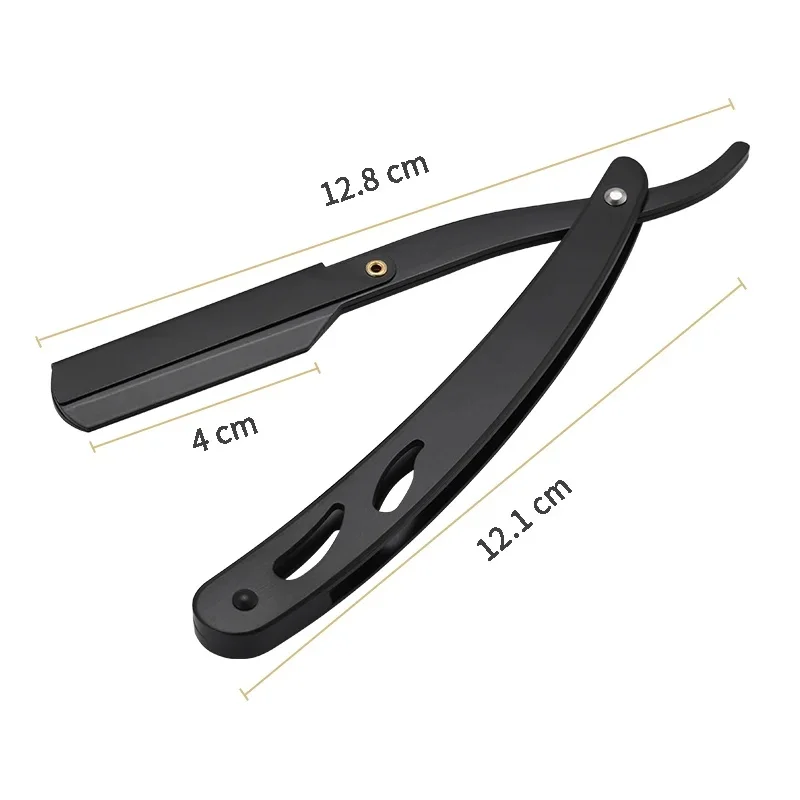 1/2/3/4pcs Men Shaving Barber Tools Hair Razor Folding Knife Stainless Steel Razors Holder Silver Black Gold