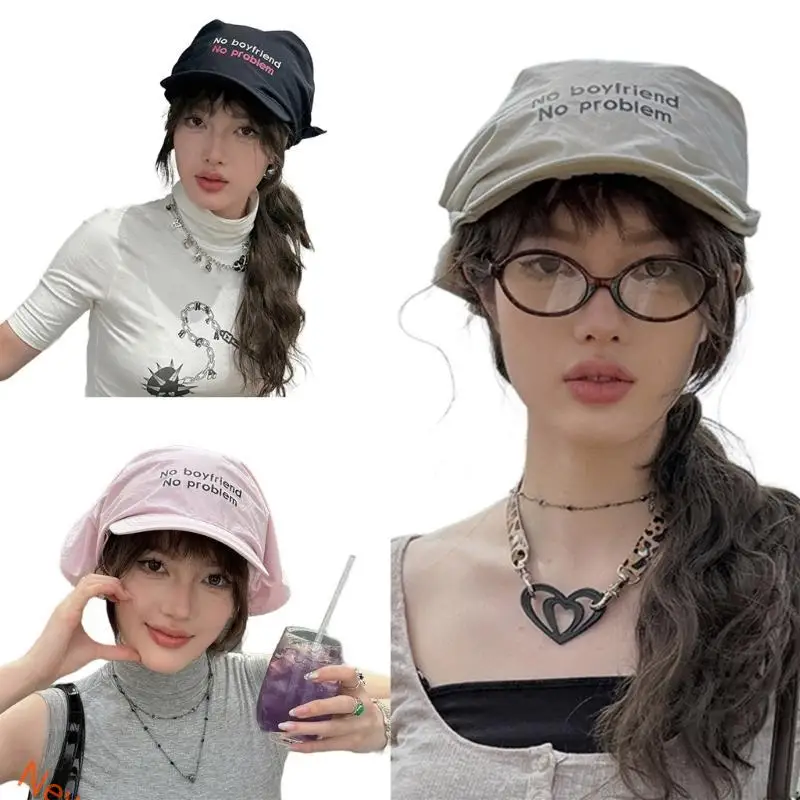 Eye Catching Tie Headscarf Baseball Hat Adjust Head Size Sun Hat Cycling Climbing Travel Visor Hat for Girl Woman LXAD