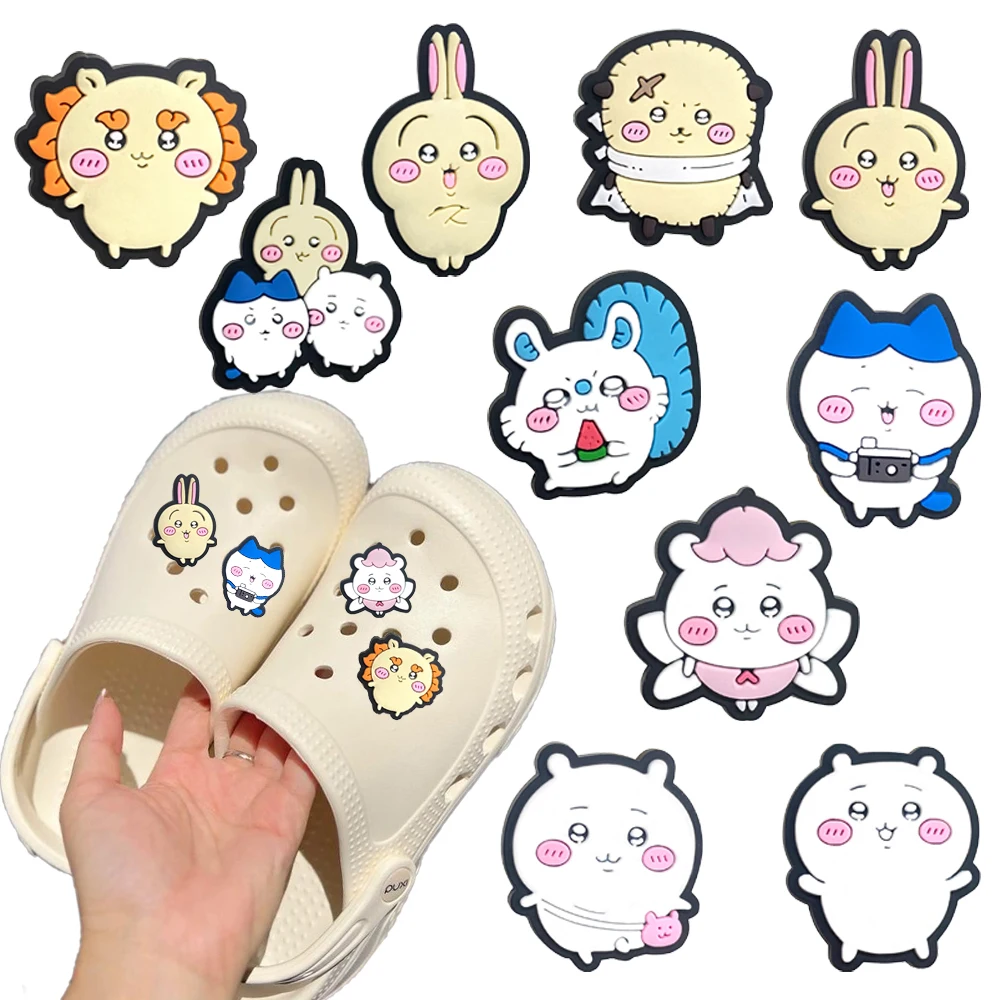 10-100pcs Creativity Cute Japan Cartoon Series PVC Shoe Charms Accessories DIY Detachable Waterproof PVC Shoe Decorations Gifts