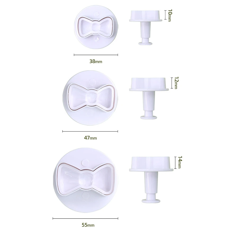 Mini molde de Bowknot 3D con un toque festivo, 3D émbolo de Bowknot, patrón hueco de plástico de grado Flexible para artesanías