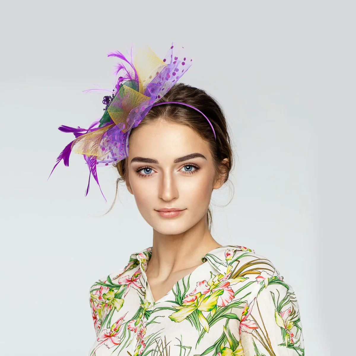 

Headband Mesh Fascinator Hair Clip Bridal Wedding Party Accessory Cocktail Hat Bowler Veil Headdress