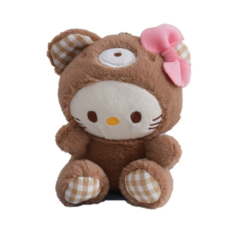 Kawaii Sanrio Peluche Portachiavi Bambola Hello Kitty My Melody Kuromi Cinnamoroll Cartoon Animale Farcito Ciondolo Decorazione Zaino