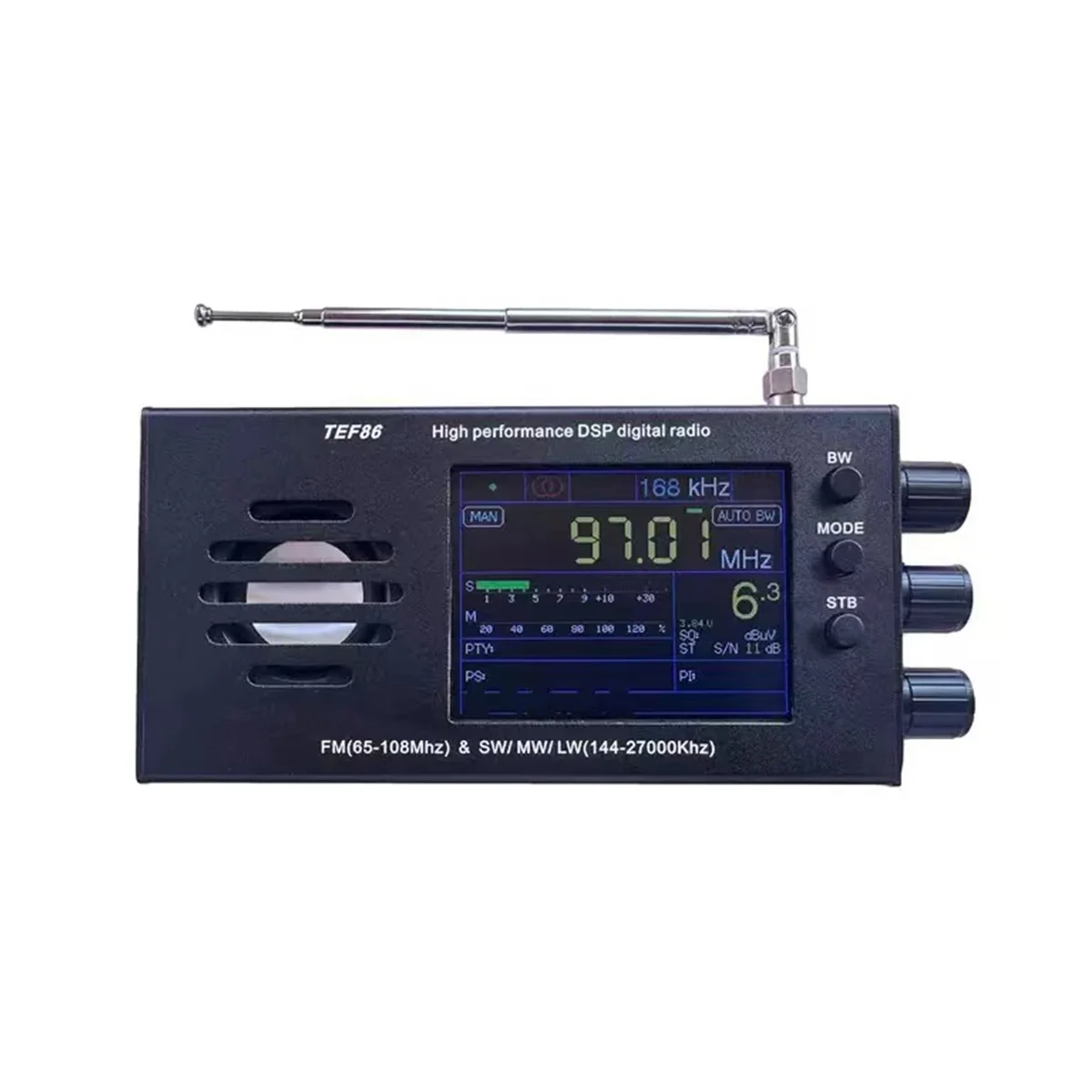 

TEF6686 FM(65-108Mhz)&SW/MW/LW(144-27000Khz) DSP Radio Receiver RDS with Battery