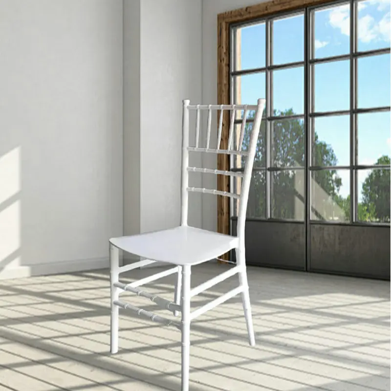 Bamboo Chair Stackable Plastic Chair Modern Casual Home Living Room Decorative Back Chair