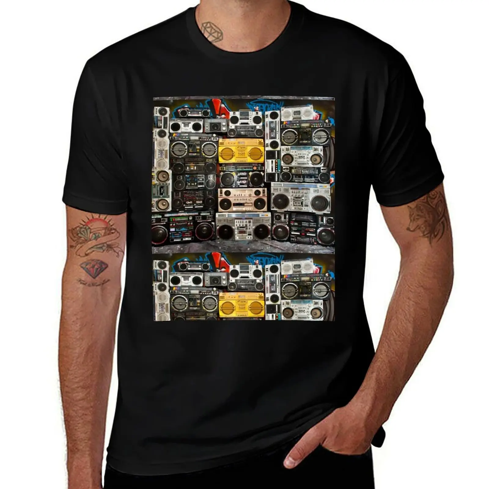 

Wall Of Boomboxes T-Shirt t shirts for man cotton funny t shirt man designer
