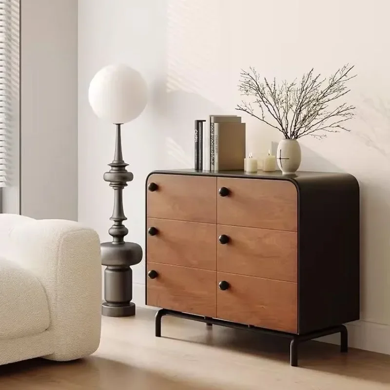 dining side cabinet living room against the wall three-bucket cabinet bedroom walnut retro storage cabinet kitchen
