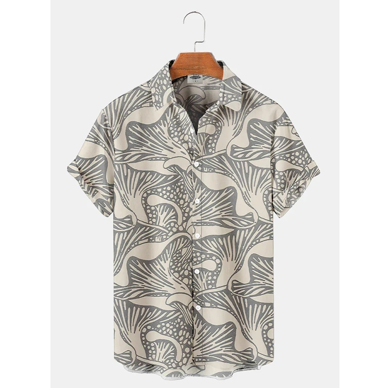 Mushroom Graphic 3D Print Men's Shirt Summer Aloha Hawaii Shirts Casual Holiday Summer Beach Short Sleeve Blouse Female Clothing