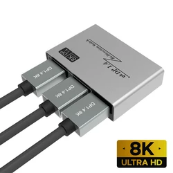 Przełącznik 1.4 Displayport 8K Displayport dwukierunkowy rozdzielacz Displayport KVM 2x1x2 Displayport 8K @ 30Hz,4K @ 120Hz