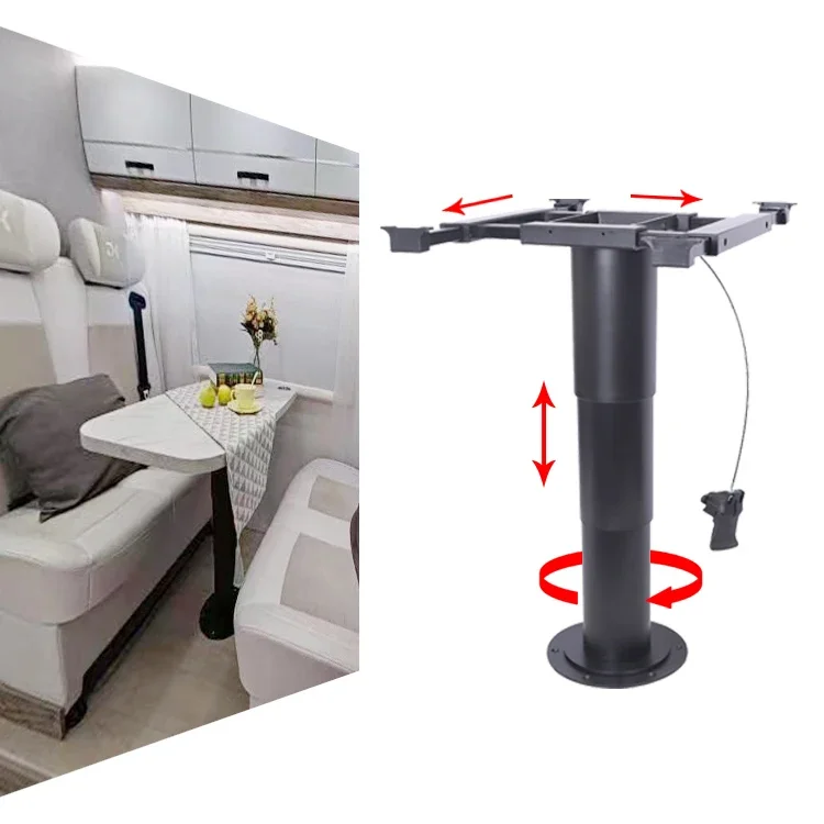 HWHongRV Interior Pneumatic Gas Lifting Table Height Adjustable Pedestal Camping Base Support for Boat Marine Caravan RV