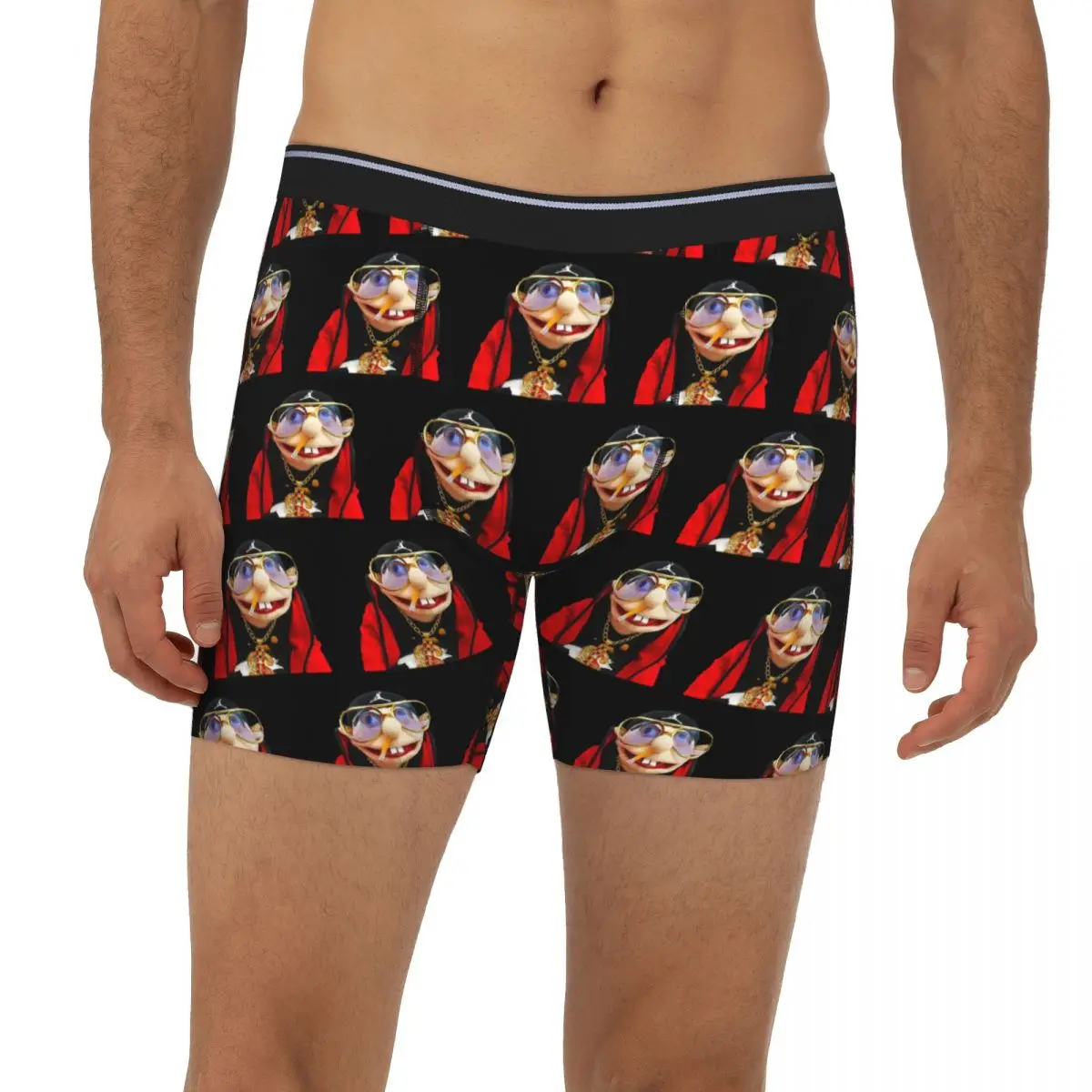 

SML Rapper Jeffy Long Boxer Underpants Short Men Panties Breathable Underwear for Homme Man Boyfriend Gifts