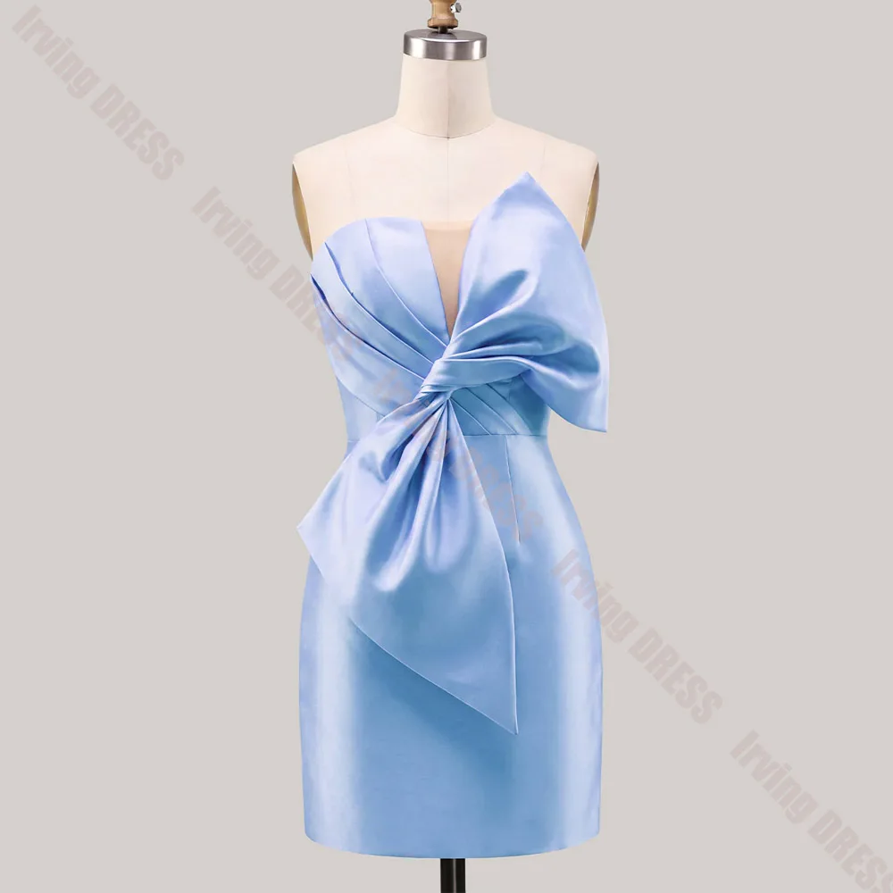 Customized Homecoming Dresses Big Bow V Neck Off The Shoulder Simple for Women's Bodycon Mini Prom Gown Party Graduation Dresses